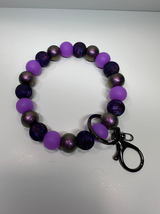 Purple Galaxy with Globeads Wristlet